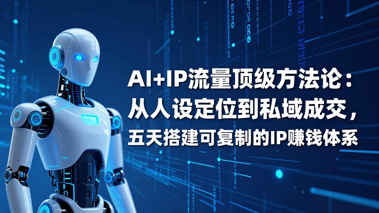 AI+IP顶级方法论：从人设定位到私域成交，五天搭建可复制的IP赚钱体系-福源网创资源站