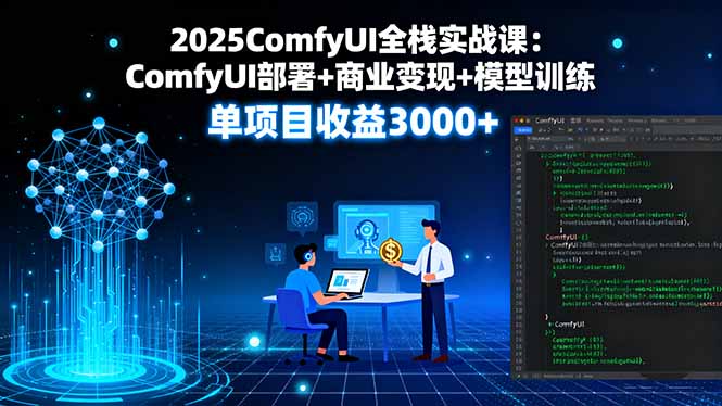 2025ComfyUI全栈实战课:ComfyUI部署+商业变现+模型训练,单项目收益3000+-福源网创资源站