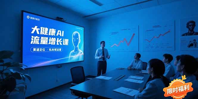大健康AI流量增长课8.0，赛道定位方法论，AI数字人内容生产，私域转化运营-福源网创资源站