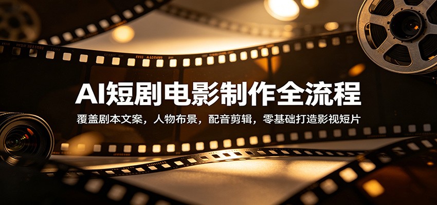 AI短剧电影制作全流程：覆盖剧本文案，人物布景，配音剪辑，零基础打造影视短片-福源网创资源站