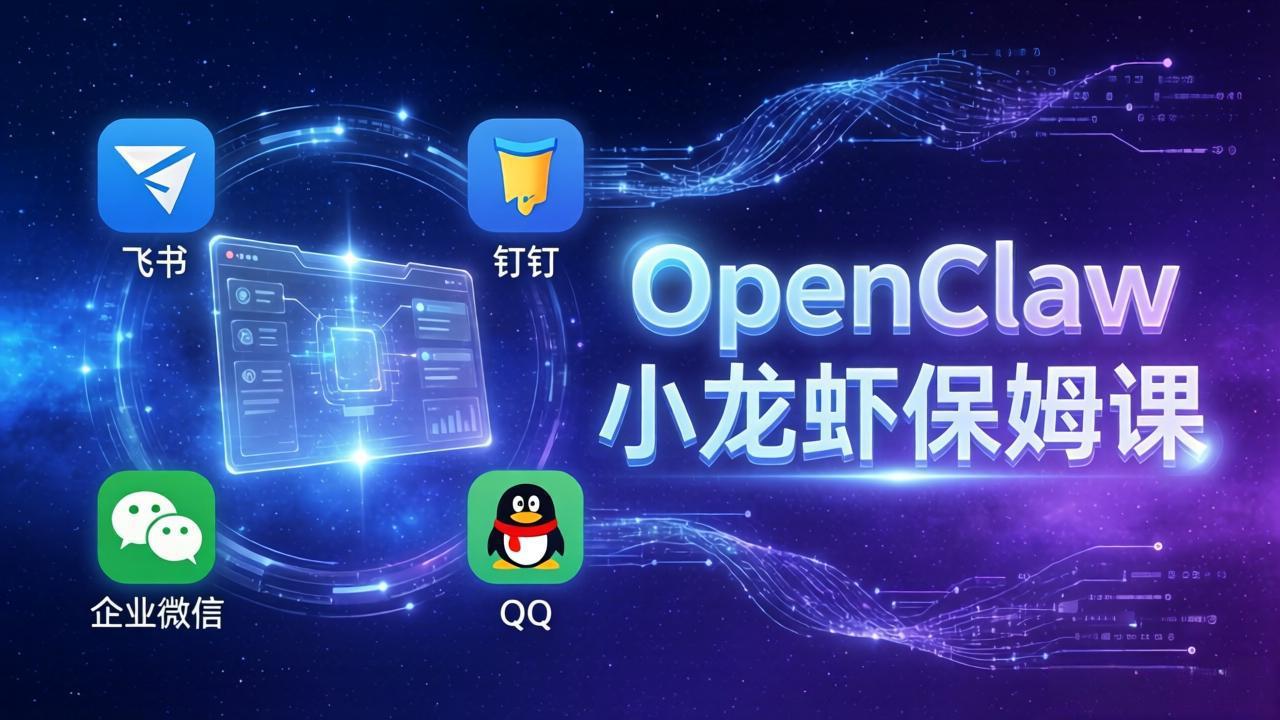 OpenClaw小龙虾保姆课： Windows/macOS/Linux/Docker全系统安装，飞书+钉钉+企业微信+QQ 全接入-福源网创资源站