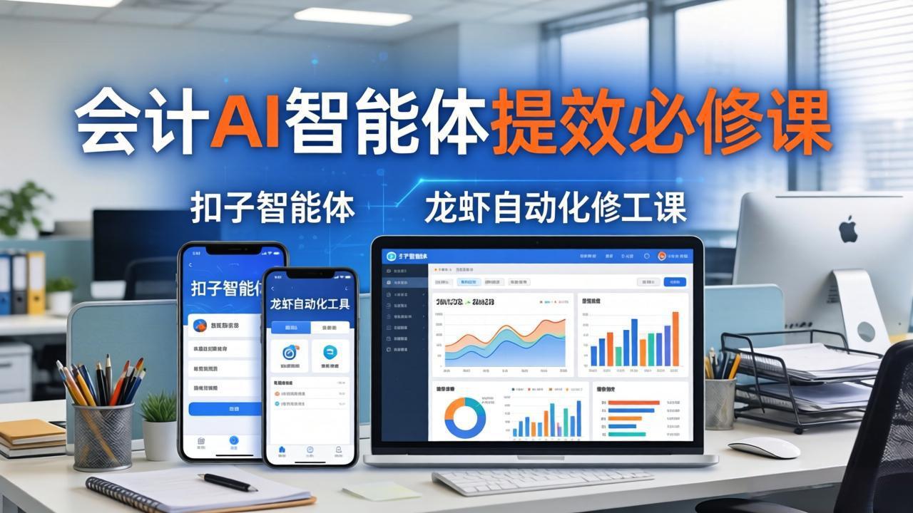 财务会计AI智能体提效必修课：扣子智能体+龙虾自动化+报表分析，一站式提升财务工作效率-福源网创资源站