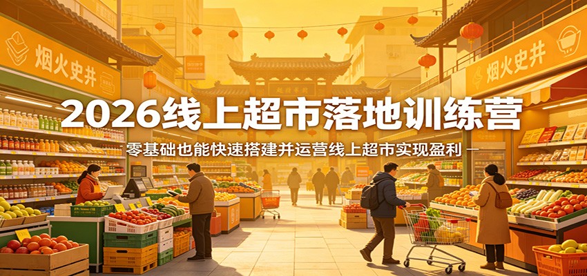 2026线上超市落地训练营,零基础也能快速搭建并运营线上超市实现盈利-福源网创资源站