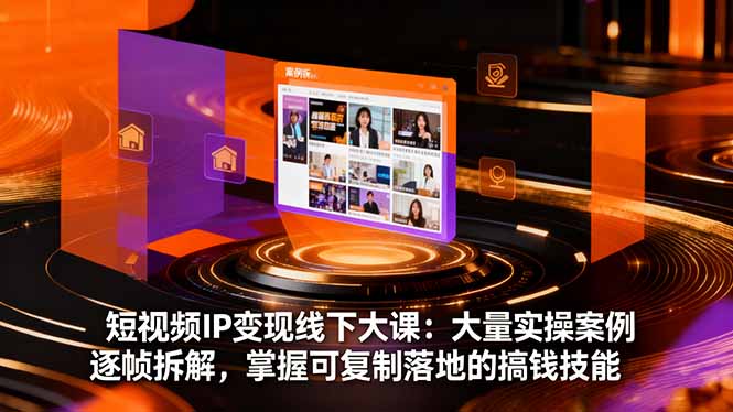 短视频IP变现线下大课：大量实操案例逐帧拆解，掌握可复制落地的搞钱技能-福源网创资源站