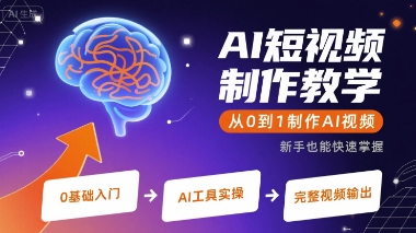 AI短视频制作教学，从0到1制作AI视频-福源网创资源站