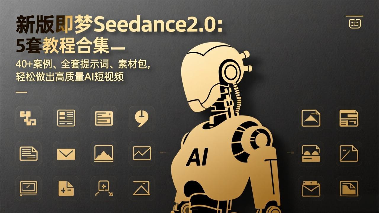 新版即梦Seedance2.0：5套教程合集，40+案例、全套提示词、素材包，轻松做出高质量AI短视频-福源网创资源站