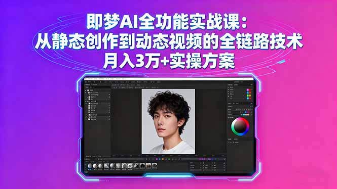 即梦AI全功能实战课：从静态创作到动态视频的全链路技术 月入3万+实操方案-福源网创资源站