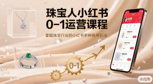 珠宝人小红书0-1运营课程,掌握珠宝行业的小红书多种账号玩法-福源网创资源站
