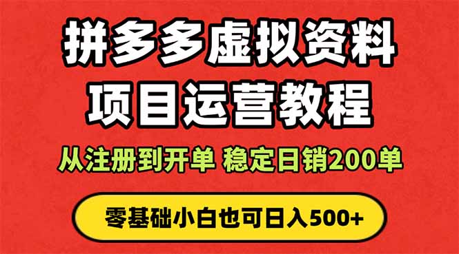 拼多多开店运营课程： 蓝海变现玩法，轻松实现睡后收入 零基础小白也可…-福源网创资源站