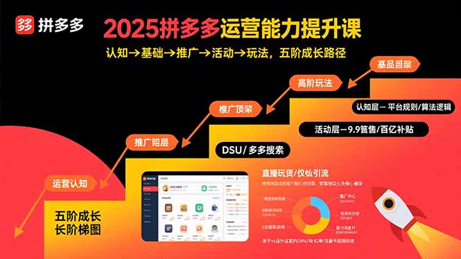2025拼多多运营能力提升课：认知→基础→推广→活动→玩法，五阶成长路径-福源网创资源站