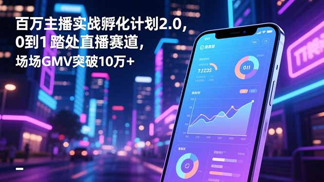 百万主播实战孵化计划2.0，0到1踏入直播赛道，场均GMV突破10万+-福源网创资源站