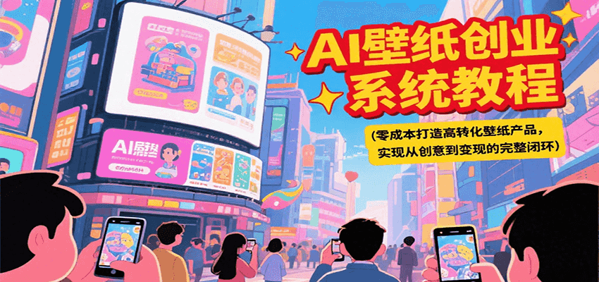 AI壁纸创业系统教程，零成本打造高转化壁纸产品，实现从创意到变现的完整闭环-福源网创资源站