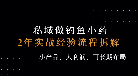 私域做钓鱼小药 每单利润3张+ 详细流程拆解-福源网创资源站