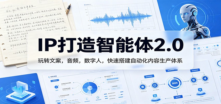 IP打造智能体2.0：玩转文案，音频，数字人，快速搭建自动化内容生产体系-福源网创资源站