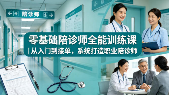 零基础陪诊师全能训练课｜从入门到接单，系统打造职业陪诊师-福源网创资源站