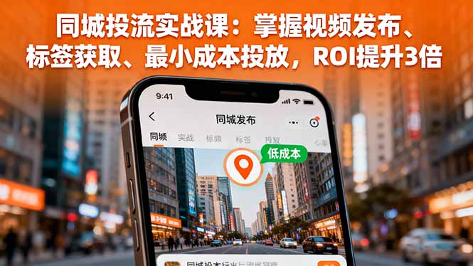 同城投流实战课：掌握视频发布、标签获取、最小成本投放，ROI提升3倍-福源网创资源站