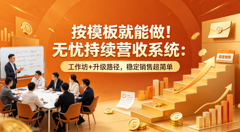 按模板就能做！无忧持续营收系统：工作坊+升级路径，稳定销售超简单【原创双语字幕】-福源网创资源站