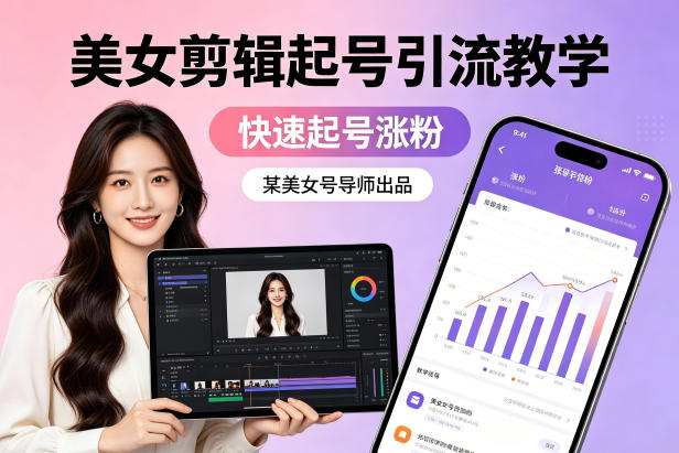 某美女号导师出品：美女剪辑起号引流教学，快速起号涨粉-福源网创资源站