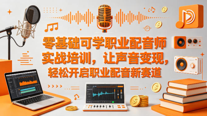 零基础可学职业配音师实战培训，让声音变现，轻松开启职业配音新赛道-福源网创资源站