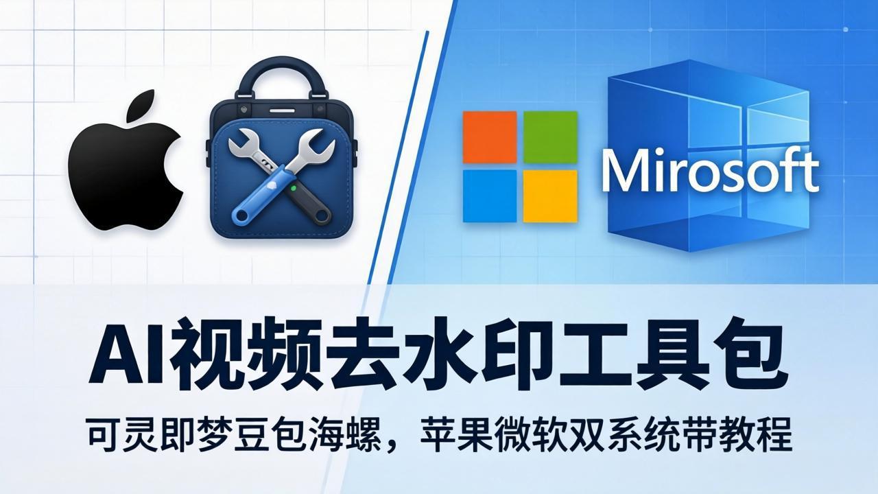 AI视频去水印工具包：可灵即梦豆包海螺，苹果微软双系统带教程-福源网创资源站