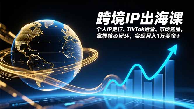 跨境IP出海课，个人IP定位、TikTok运营、市场选品，掌握核心闭环，实现月入1万美金+-福源网创资源站