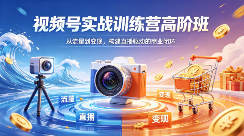 视频号实战训练营高阶班，从流量到变现，构建直播驱动的商业闭环(26年4月)-福源网创资源站