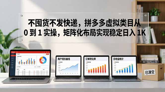 不囤货不发快递，拼多多虚拟类目从 0 到 1 实操，矩阵化布局实现稳定日入 1K-福源网创资源站