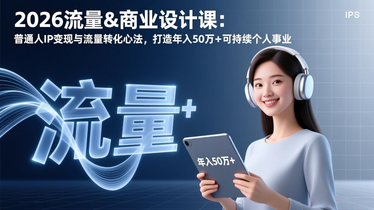 2026流量&商业设计课：普通人IP变现与流量转化心法，打造年入50万+可持续个人事业-福源网创资源站
