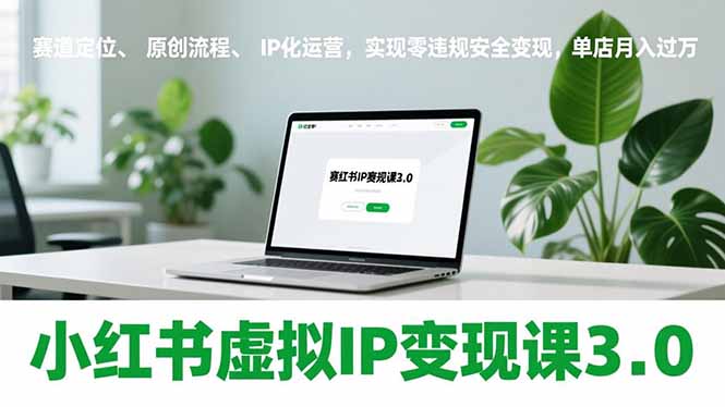 小红书虚拟IP变现课3.0，赛道定位、原创流程、IP化运营，实现零违规安全变现，单店月入过万-福源网创资源站