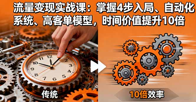 流量变现实战课：掌握4步入局、自动化系统、高客单模型，时间价值提升10倍-福源网创资源站