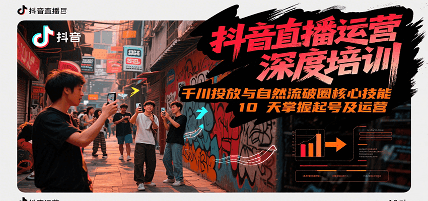 抖音直播运营深度培训，千川投放与自然流核心技能，10天掌握起号及运营(6-7月新课)-福源网创资源站