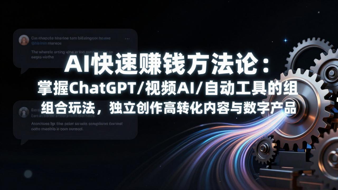 AI快速赚钱方法论：掌握ChatGPT/视频AI/自动化工具的组合玩法，独立创作高转化内容与数字产品-福源网创资源站