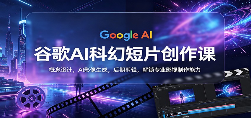 谷歌AI科幻短片创作课：概念设计，AI影像生成，后期剪辑，解锁专业影视制作能力-福源网创资源站