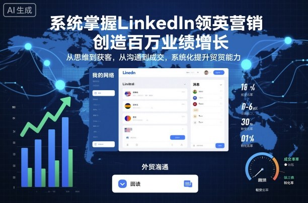 系统掌握LinkedIn领英营销，创造百万业绩增长，从思维到获客，从沟通到成交，系统化提升外贸能力-福源网创资源站
