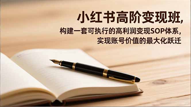 小红书高阶变现班，构建一套可执行的高利润变现SOP体系，实现账号价值的最大化跃迁-福源网创资源站