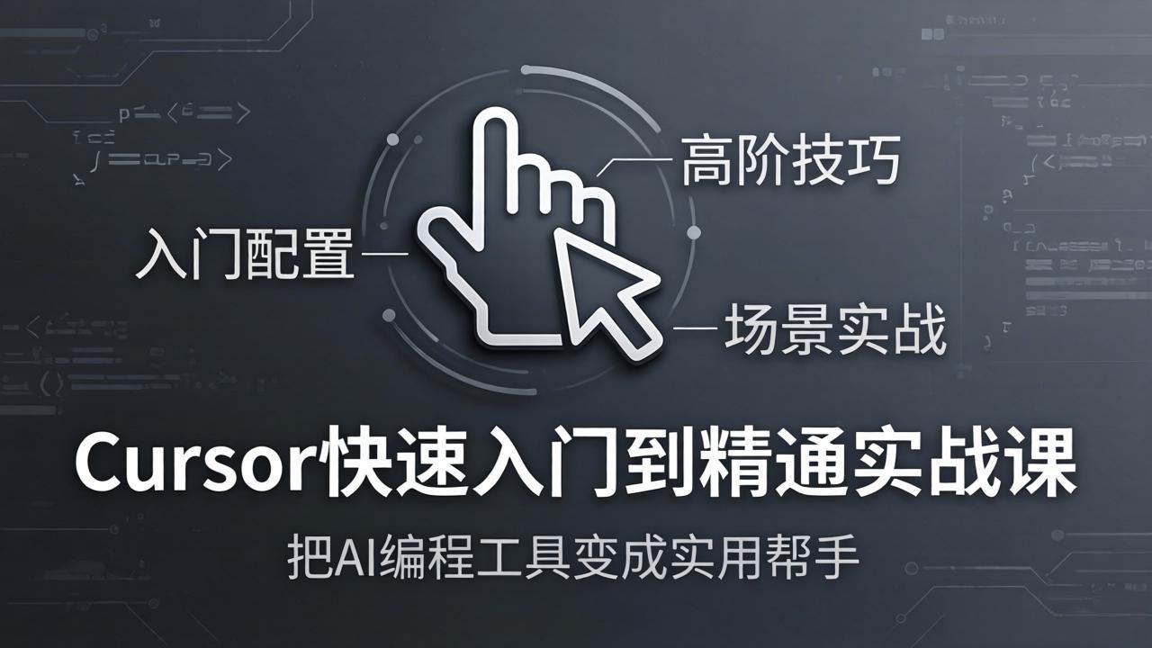 Cursor快速入门到精通实战课：入门配置+高阶技巧+场景实战，把AI编程工具变成实用帮手-福源网创资源站