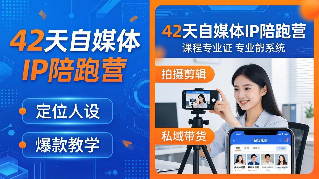 42天自媒体IP陪跑营-26年4月19更新：定位人设爆款全教学，拍摄剪辑私域带货一站式落地-福源网创资源站