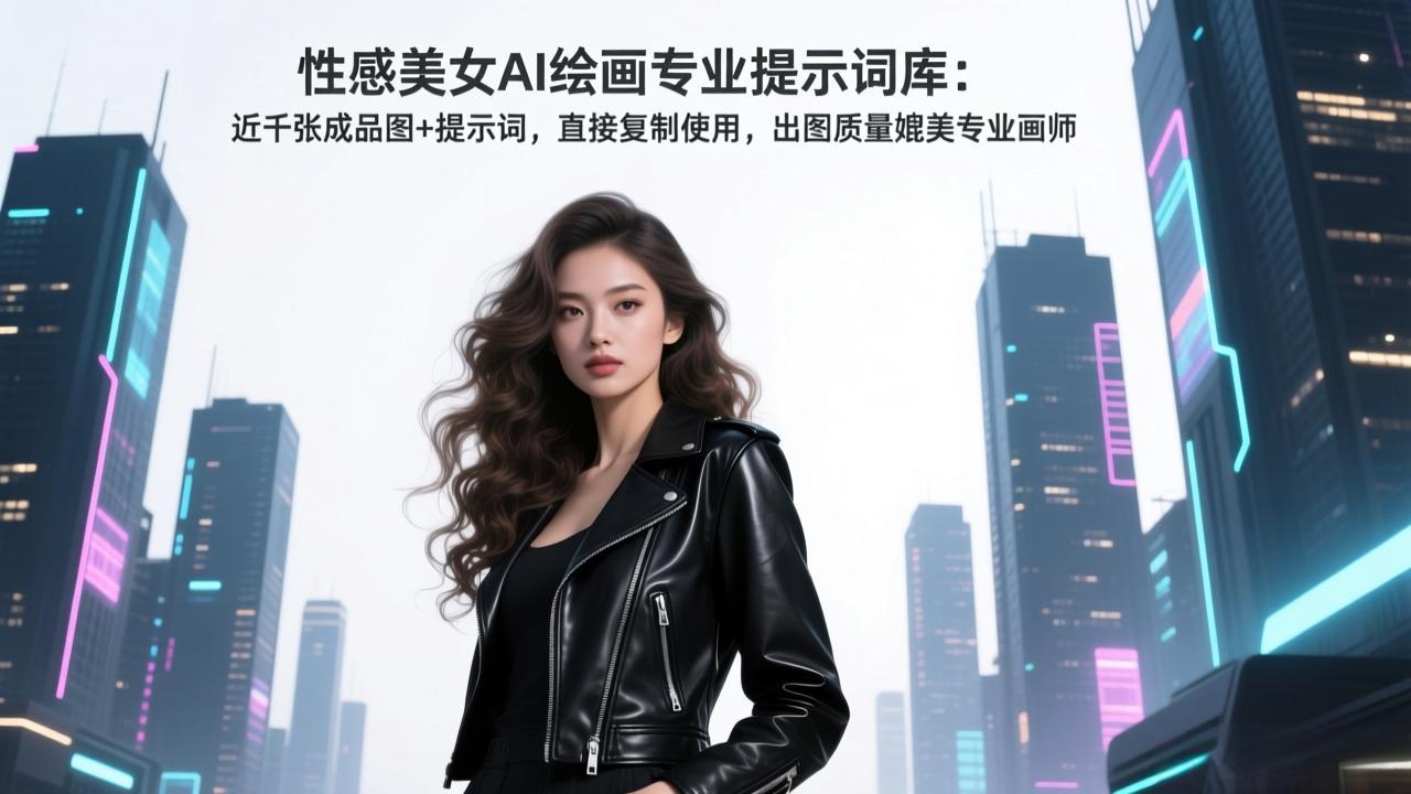 性感美女AI绘画专业提示词库：近千张成品图+提示词，直接复制使用，出图质量媲美专业画师-福源网创资源站