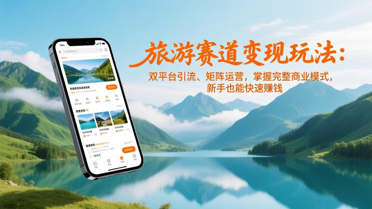 旅游赛道变现玩法：双平台引流、矩阵运营，掌握完整商业模式，新手也能快速赚钱-福源网创资源站