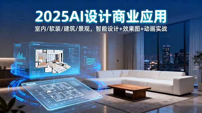 2025AI设计商业应用:室内/软装/建筑/景观,智能设计+效果图+动画实战-福源网创资源站