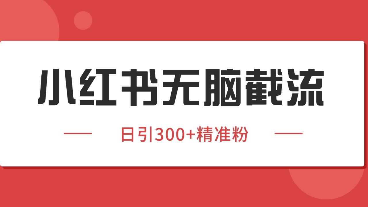 小红书截流同行客源，独家野路子获客玩法 日引200+暴力获客-福源网创资源站