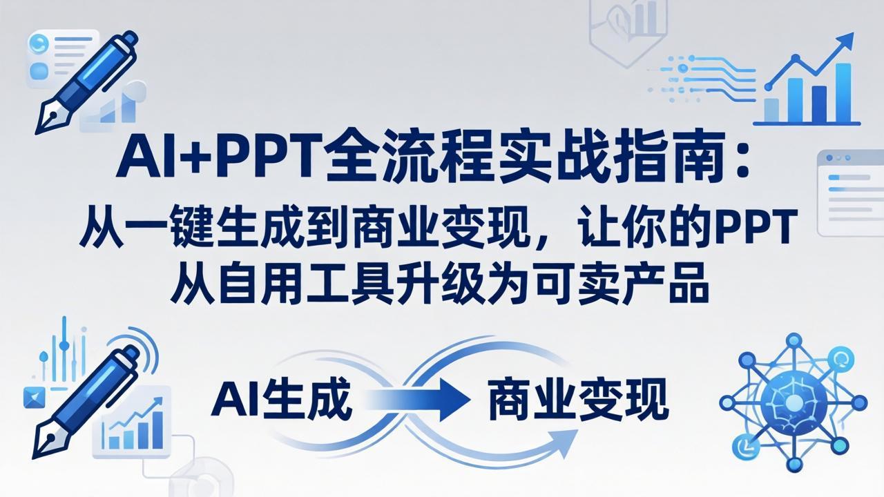 AI+PPT全流程实战指南-更新4月21：从一键生成到商业变现，让你的PPT从自用工具升级为可卖产品-福源网创资源站