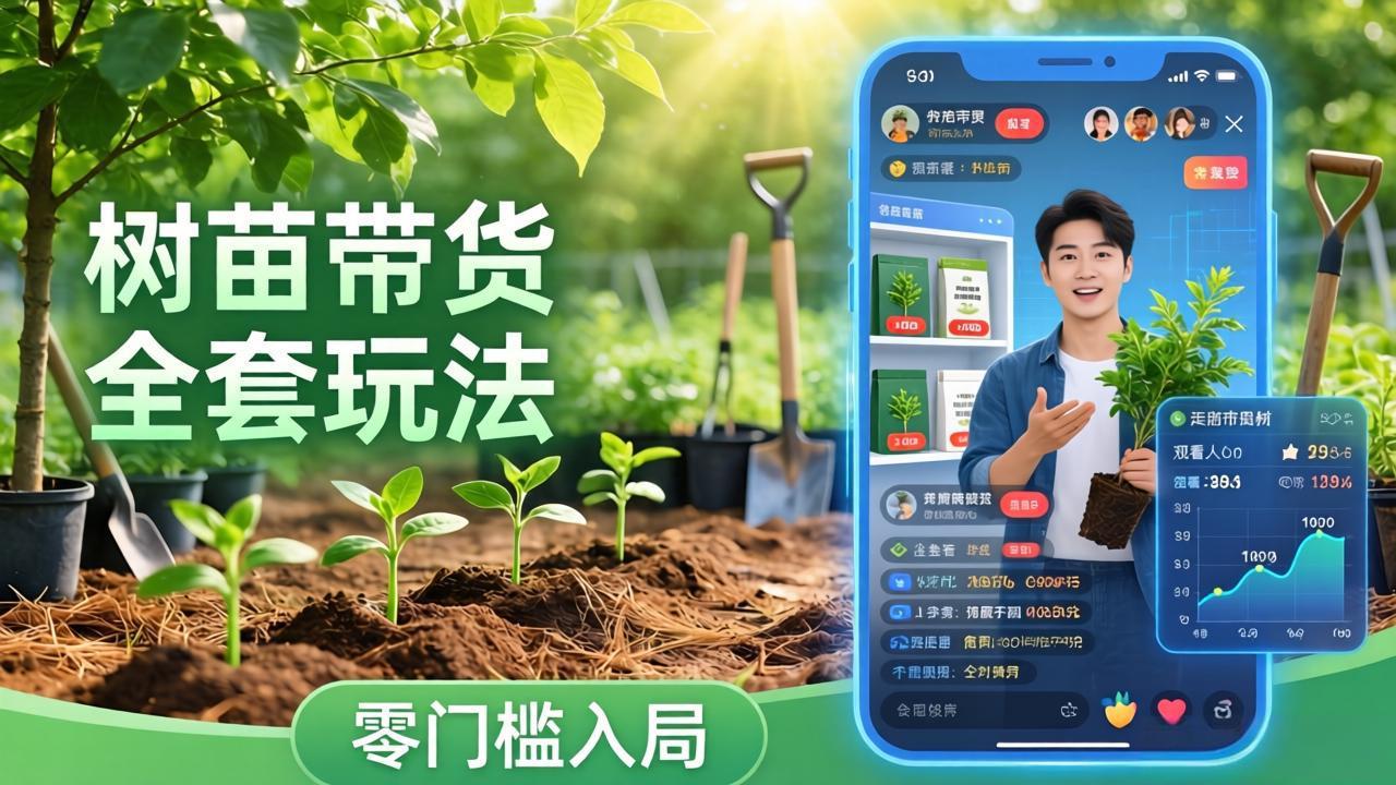 视频号AI树苗带货全套玩法：零门槛入局，掌握豆包、千问等AI工具制作树苗视频的全套流程-福源网创资源站