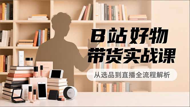 B站好物带货实战课，账号定位、选品拍摄、运营变现，全流程教学，实现UP主月入过万-福源网创资源站
