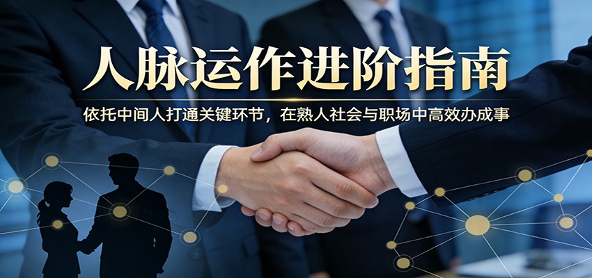 付费文章：人脉运作进阶指南，依托中间人打通关键环节，在熟人社会与职场中高效办成事-福源网创资源站