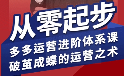 拼多多运营进阶系统课，从零起步，多多运营进阶体系课，破茧成蝶的运营之术(更新9月)-福源网创资源站