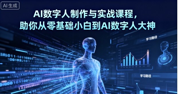 AI数字人制作与实战课程，助你从零基础小白到AI数字人大神-福源网创资源站