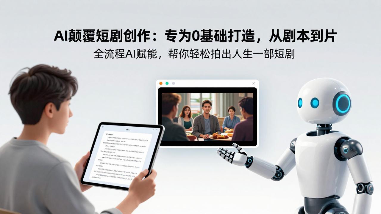 AI颠覆短剧创作：专为0基础打造，从剧本到成片全流程AI赋能，帮你轻松拍出人生第一部短剧-福源网创资源站