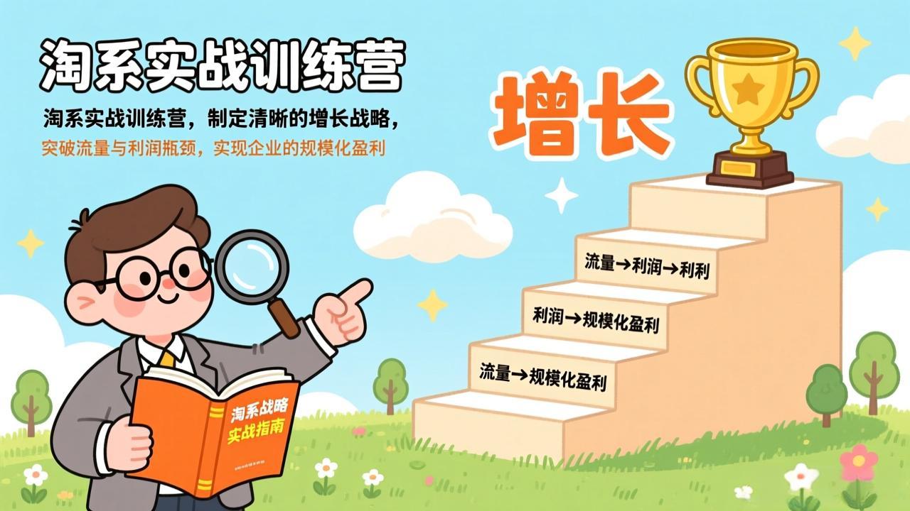 淘系实战训练营，制定清晰的增长战略，突破流量与利润瓶颈，实现企业的规模化盈利-福源网创资源站