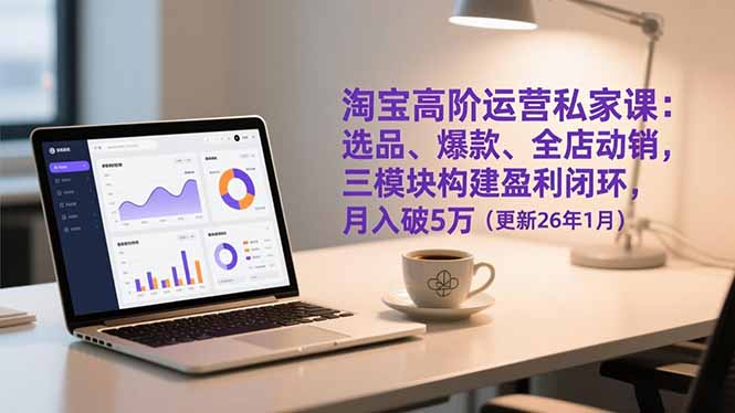 淘宝高阶运营私家课：选品、爆款、全店动销，三模块构建盈利闭环，月入破5万(更新26年1月-福源网创资源站